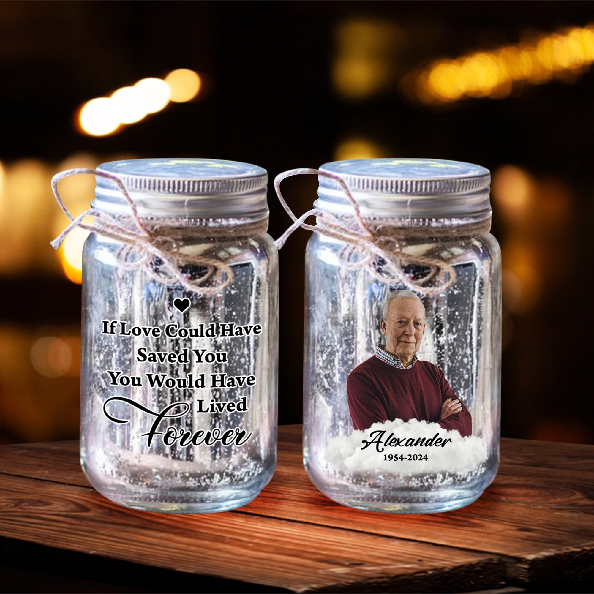 Personalized Mason Jar Light - Memorial Gifts for Family Members