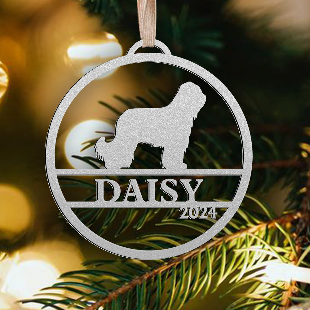 Dog Breed Shape Metal Ornaments - Custom Dog Christmas Tree Ornaments - Stainless Steel Ornament