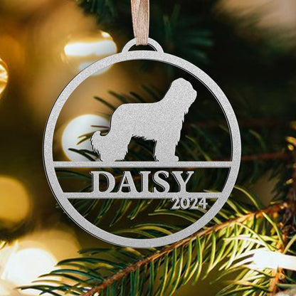 Dog Breed Shape Metal Ornaments - Custom Dog Christmas Tree Ornaments - Stainless Steel Ornament