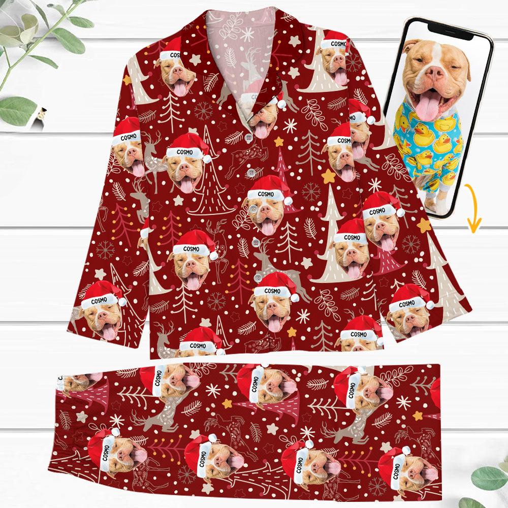 Personalized Photo Christmas Pajama Set - Xmas Holiday Pajama Set - Christmas Gift