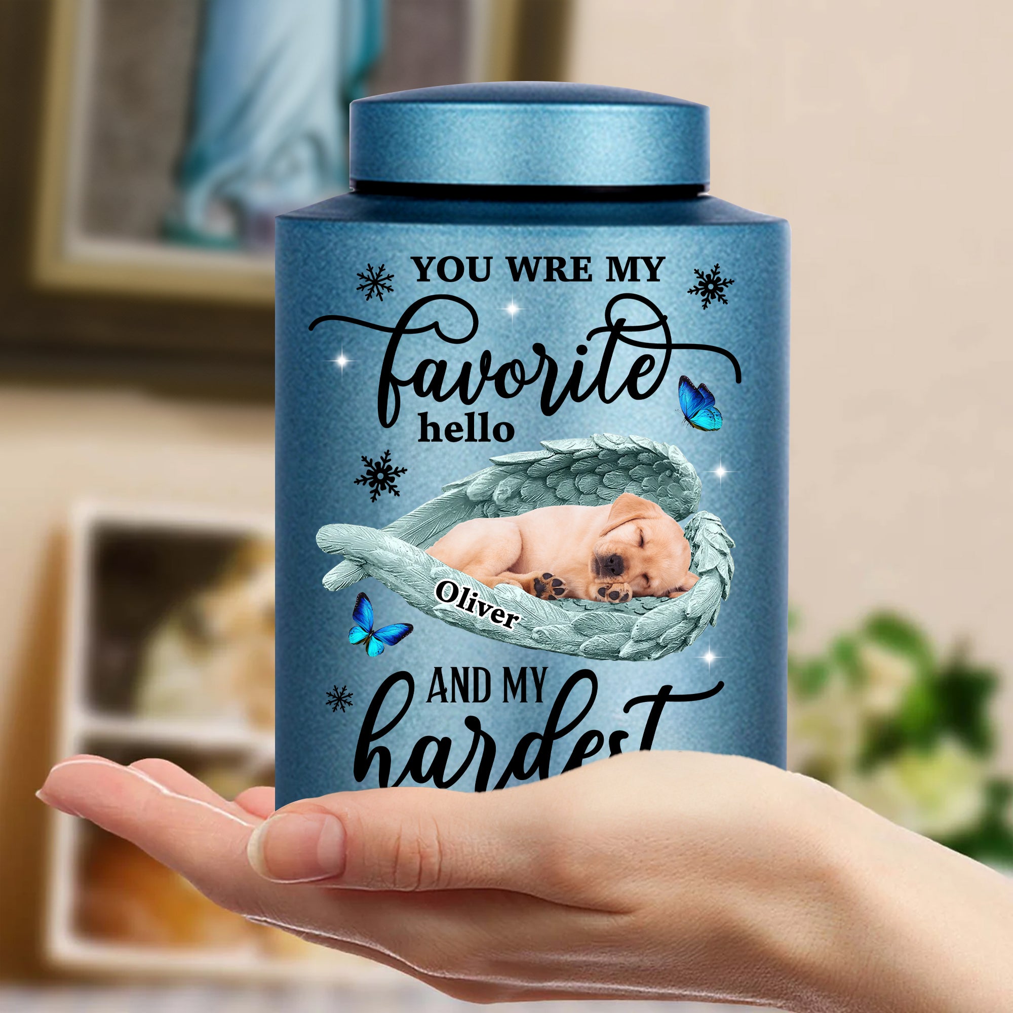 You Were My Favorite Hello and My Hardest Goodbye - Keepsake Urn for Ashes - Stainless Steel Urns