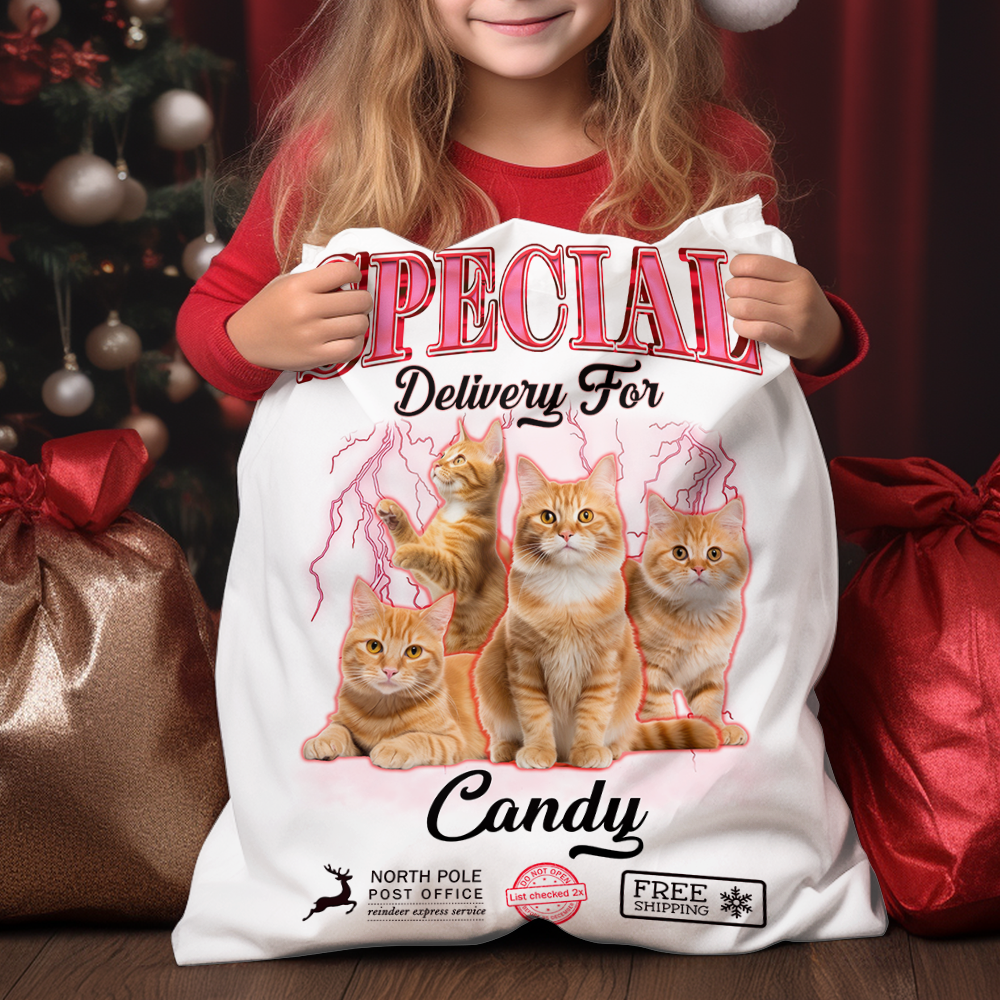 Personalized Christmas Special Delivery Bag - Custom Photo Christmas Present Sack - Christmas Bag Gift