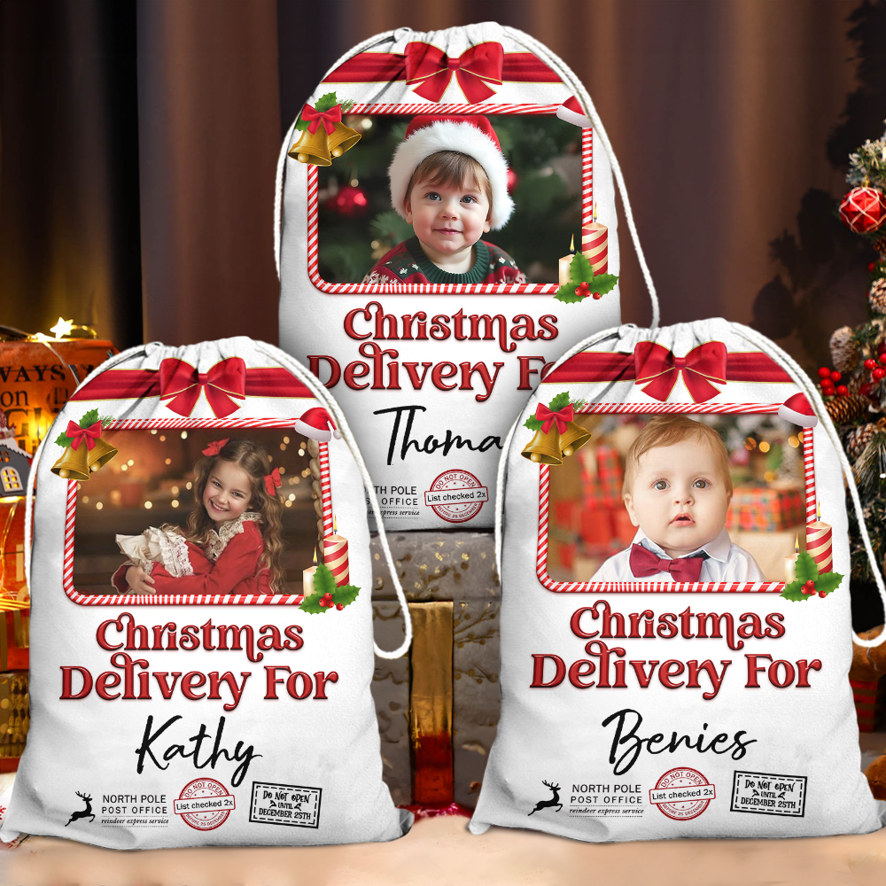 Personalized Name Christmas Sack - Christmas Delivery Gift Bag for Kids and Adults