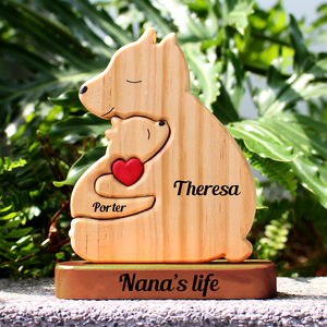 The Wooden Family Puzzle Personalized Wooden Bears Family - Puzzle Wooden Bears Family - Wooden Pet Carvings