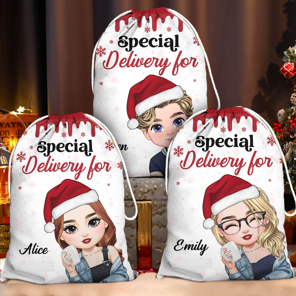 Custom Name Christmas Santa Sack - Personalized Christmas Gift Bag for Kids and Adults - Customized Santa Bag Christmas