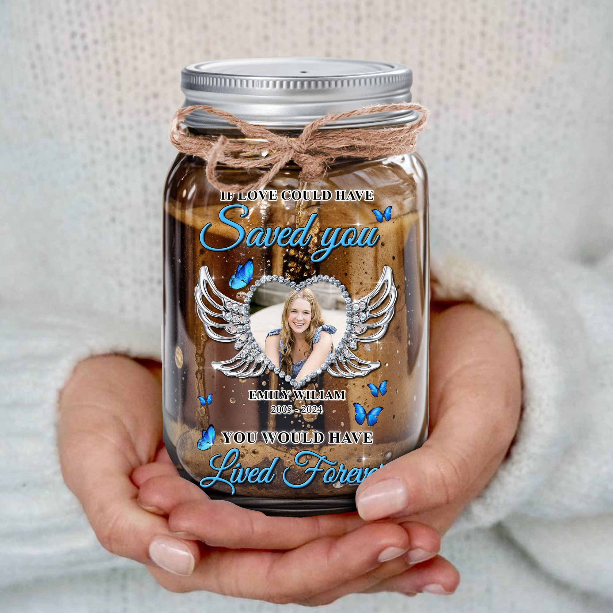 Once By My Side Forever In My Heart - Your Light Will Always Shine Memorial Jar Light - Personalized Mason Jar Light