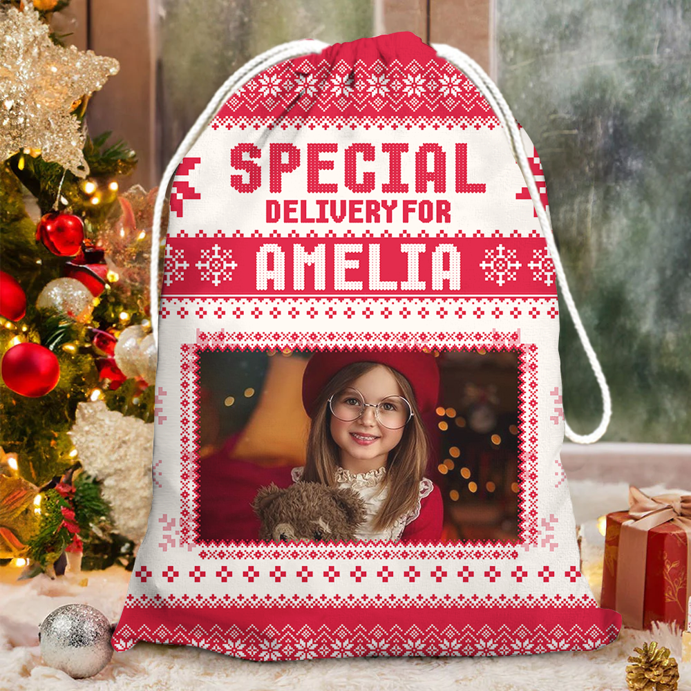 Custom Name Christmas Bag - Personalized Christmas Gift Bag for Kids and Adults - Santa Bag Christmas