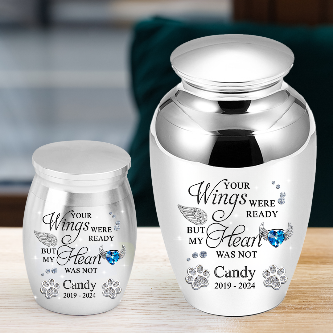 You Left Pawprints In My Heart I will carry You With Me - Mini Keepsake Urn for Ashes - Memorial Gift