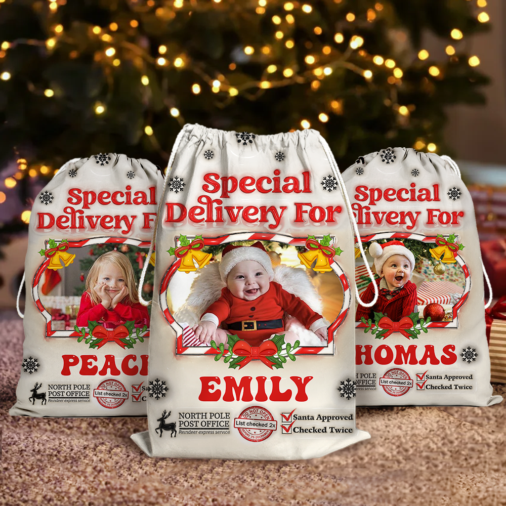 Personalized Special Delivery Christmas Bags - Custom 3D Inflated Presents Bag - Christmas Gift