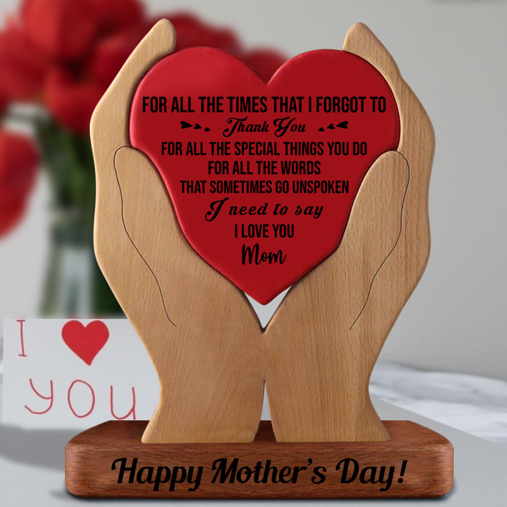 DIY Empty Wooden Carvings - To The World You Are A Mother To Me You Are The World - Non Custom Puzzle Wooden Family