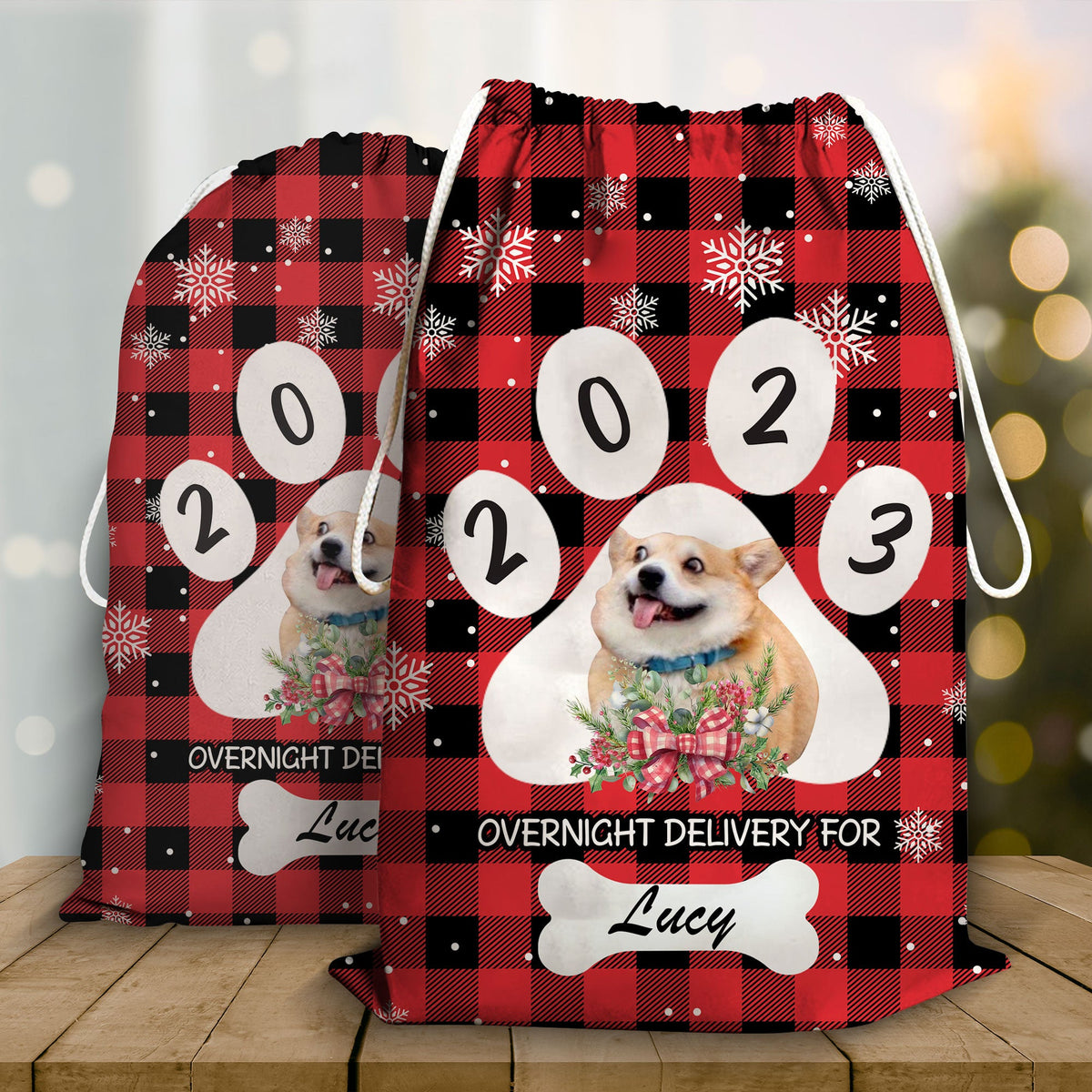 Overnight Delivery For Good Dogs Christmas Bag Upload Photos Of Your